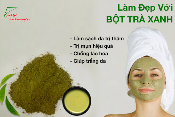 bột trà xanh dùng làm đẹp